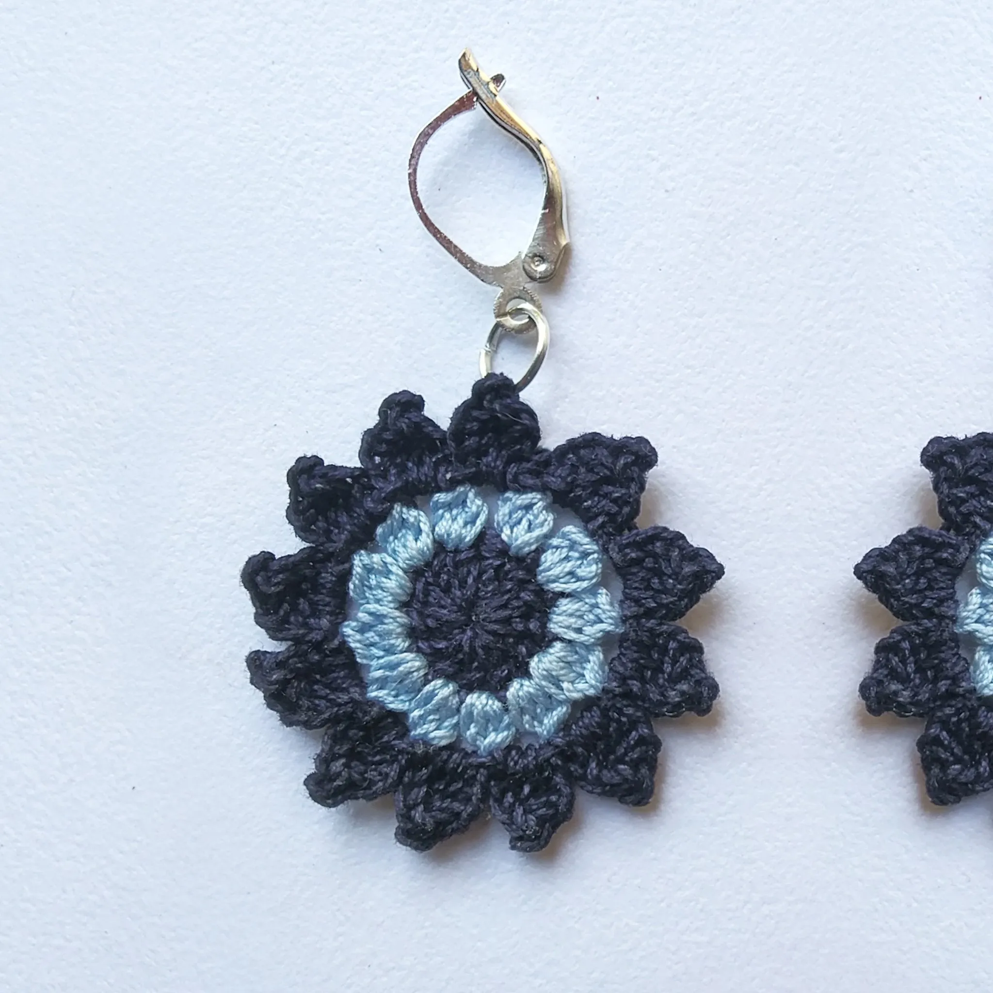 Floral Mandala Earrings- Blue