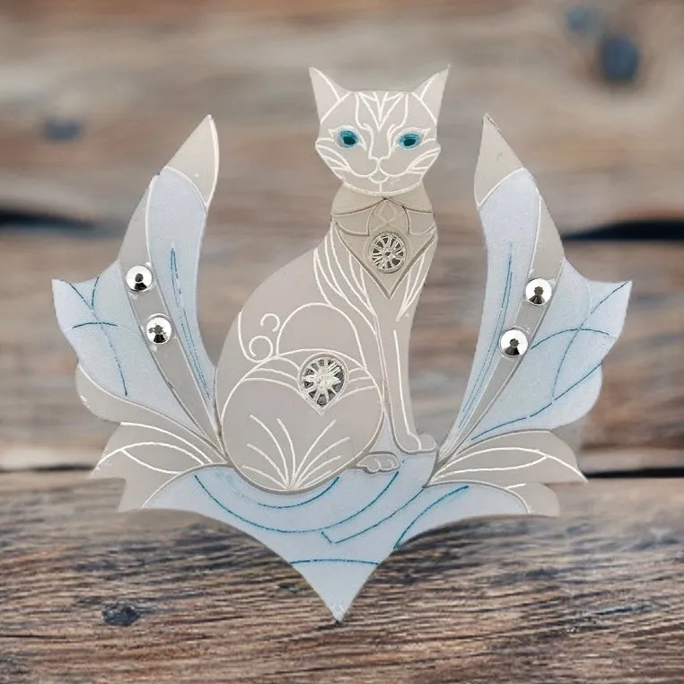 Frost the cat - brooch - Set of 2