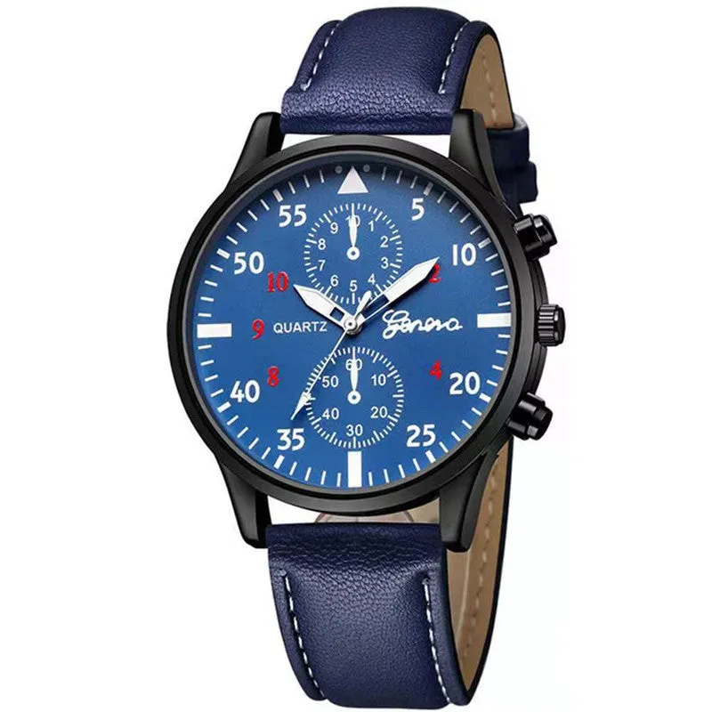 Geneva Men's Quartz Watch Strap Fashion Watch Business Watch Men