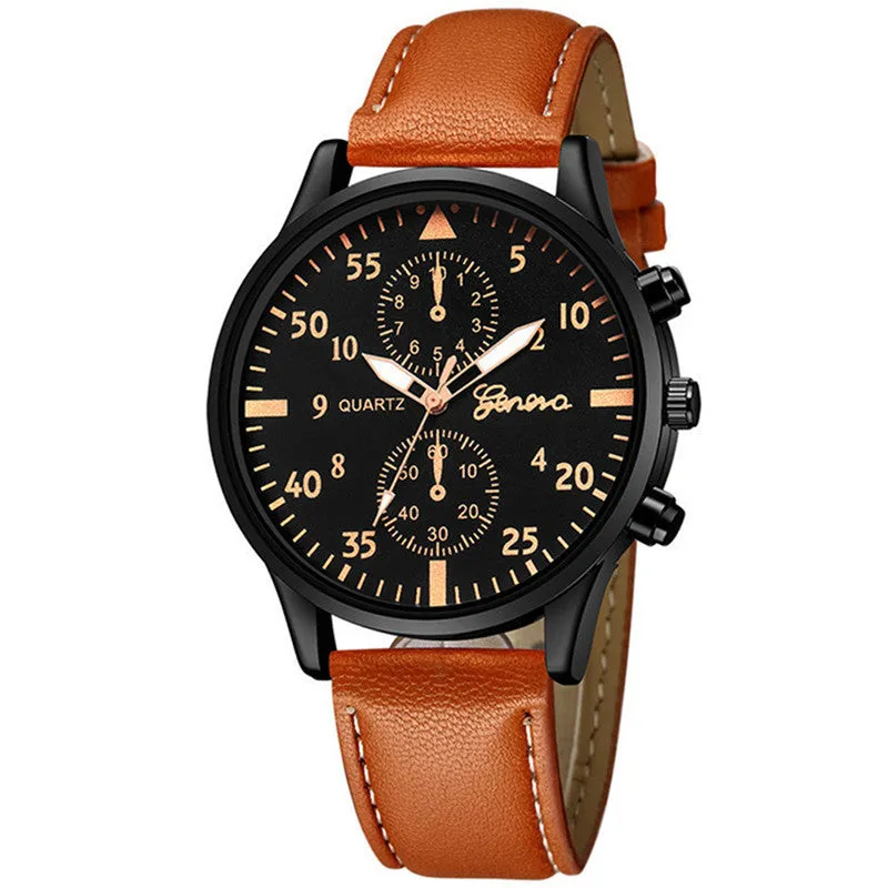 Geneva Men's Quartz Watch Strap Fashion Watch Business Watch Men