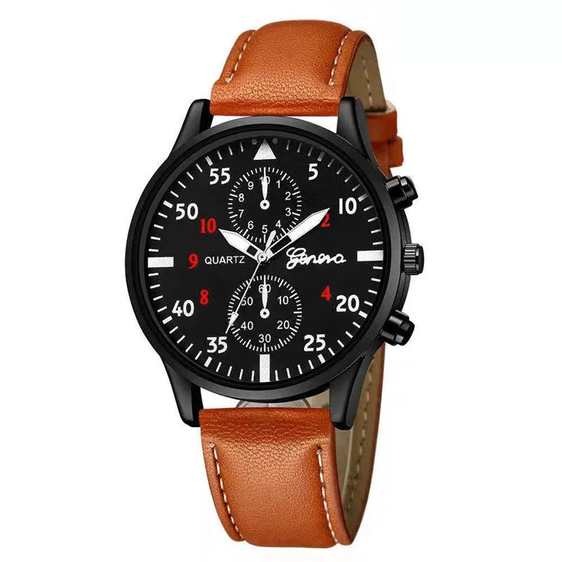 Geneva Men's Quartz Watch Strap Fashion Watch Business Watch Men