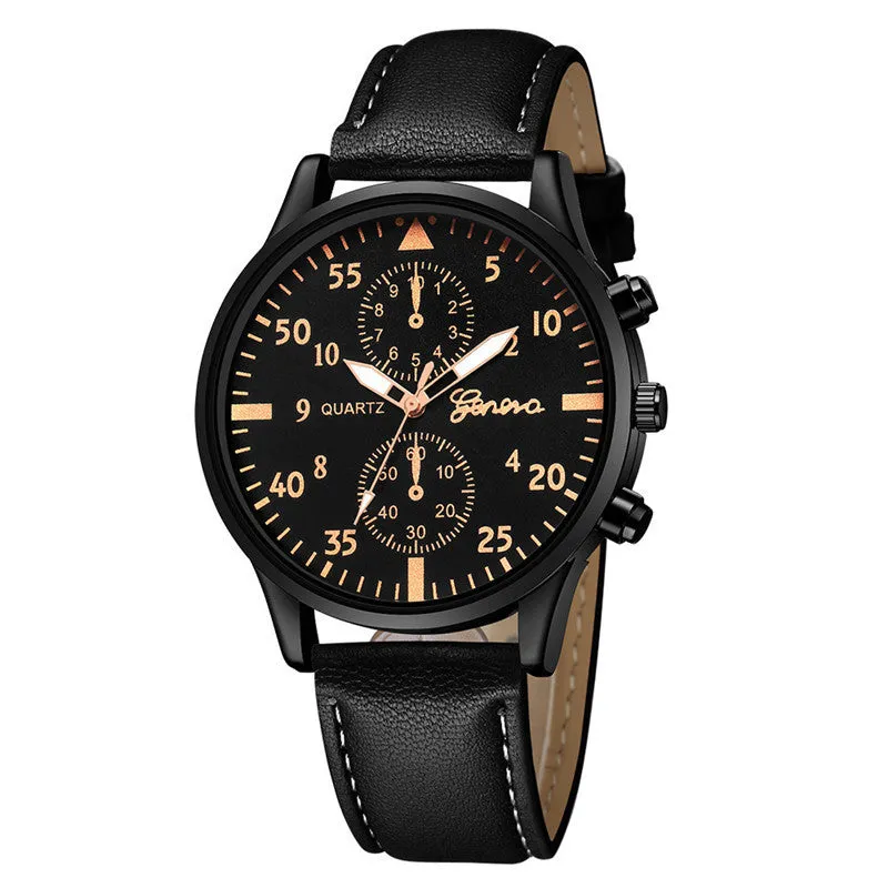 Geneva Men's Quartz Watch Strap Fashion Watch Business Watch Men