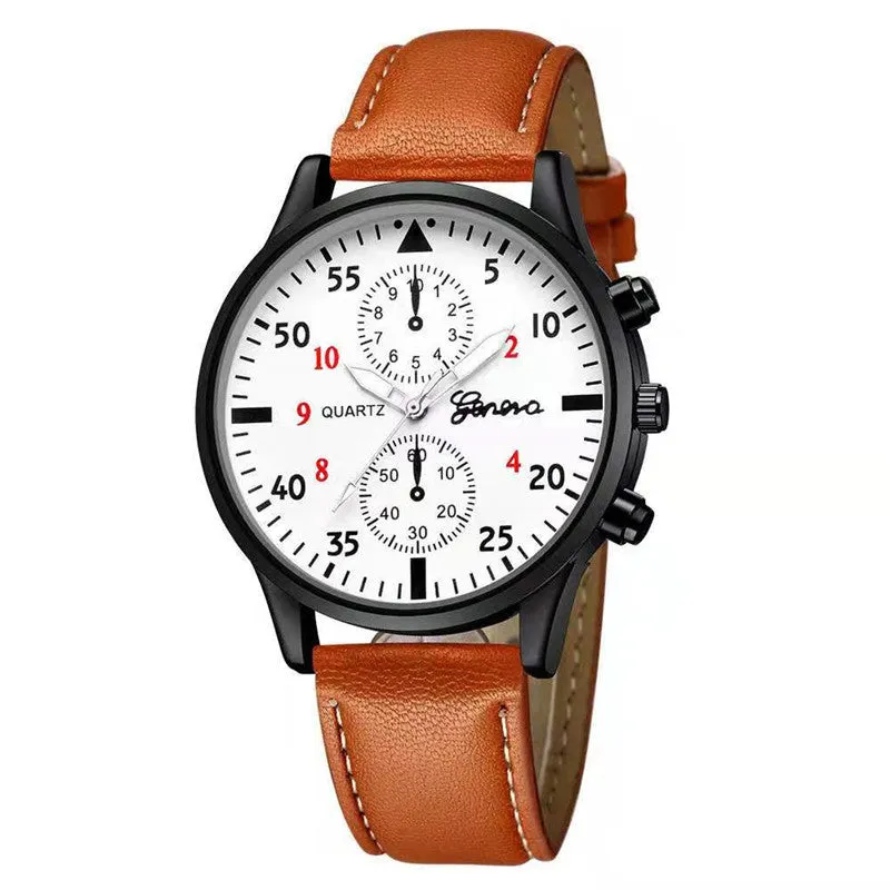 Geneva Men's Quartz Watch Strap Fashion Watch Business Watch Men