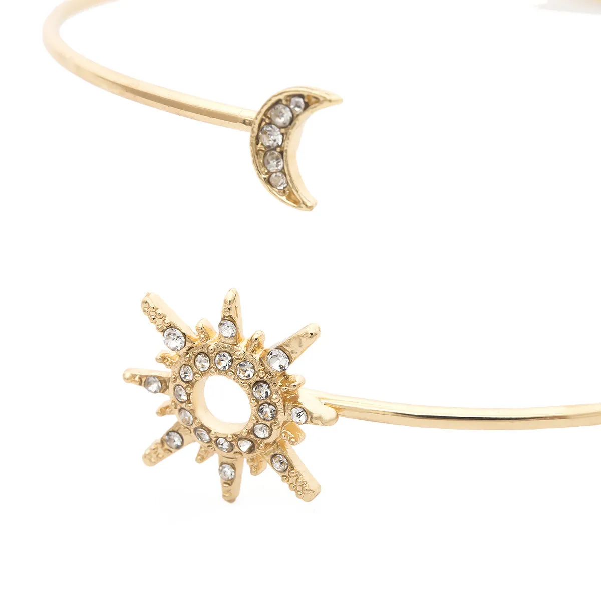 Geometric Zircon Adjustable Bracelet Approximately Micro-inlaid Sun And Moon Arm Bracelet