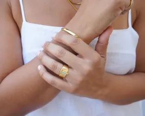 Gold Ethnic Rhombus Ring