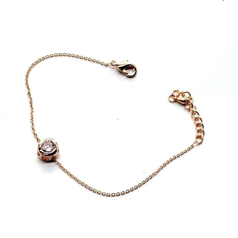 Gold plated zircon bracelets for women simple thin bracelet fashion jewelry