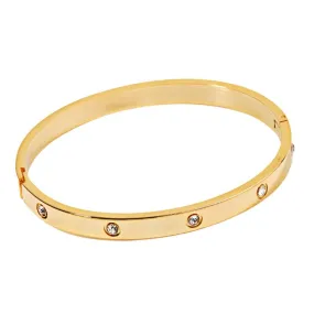 Gold Rhinestone Bangle Bracelet