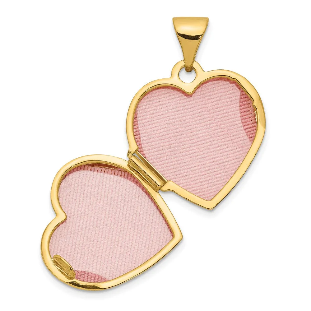 Gold Scroll Heart Locket Pendant - Model XL131