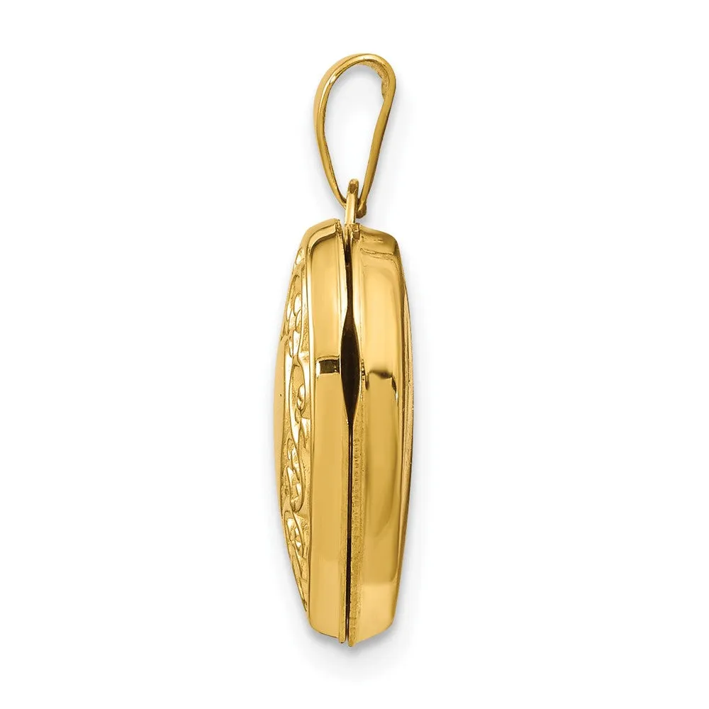 Gold Scroll Heart Locket Pendant - Model XL131