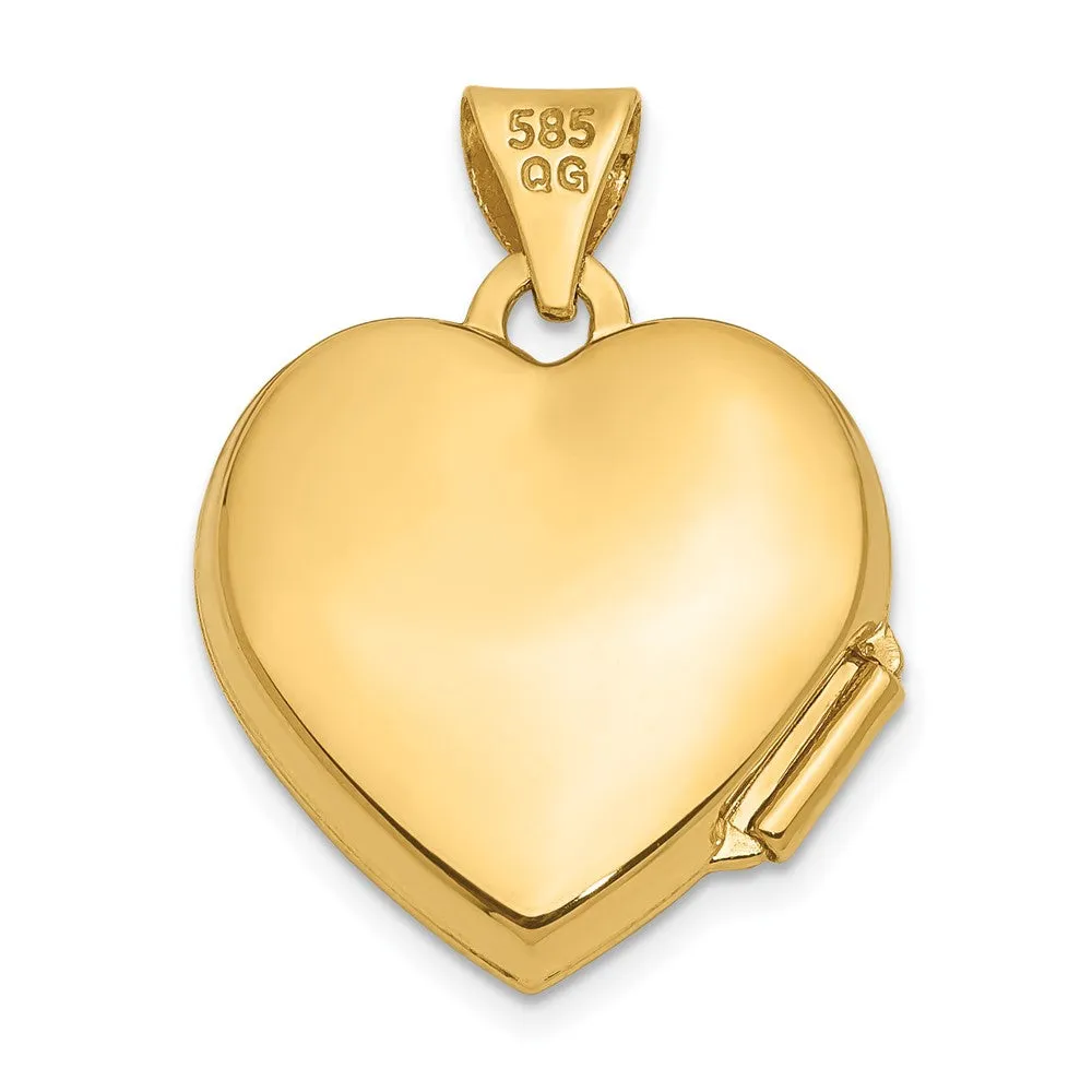Gold Scroll Heart Locket Pendant - Model XL131