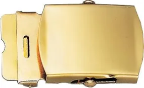 Gold - Solid Brass Military Web Belt Buckle