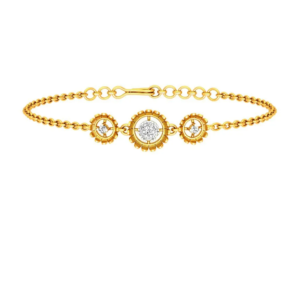 Golden Diamond Bud Bracelet