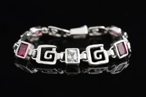 Greek Key Meander Bracelet in Sterling Silver (B-91)