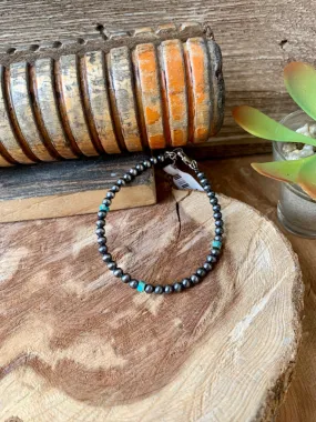 Handmade Navajo Pearl & Turquoise Bracelet