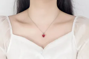 Heart Zircon 925 Sterling Silver Jewelry Set - Ring, Earrings & Necklace