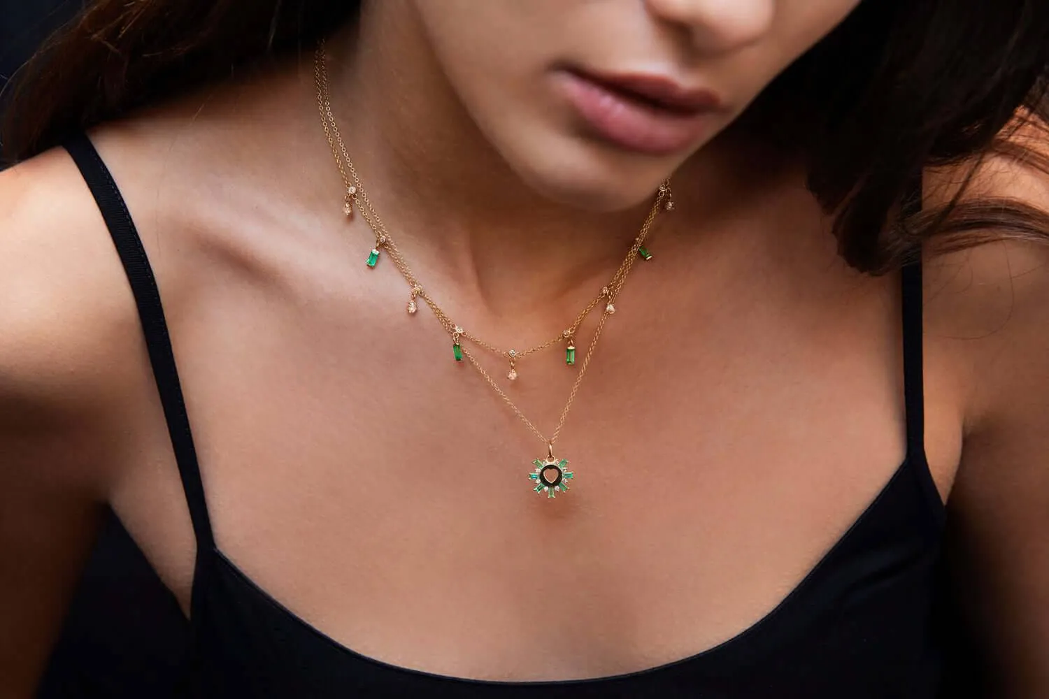 Heartburst Emerald Pendant