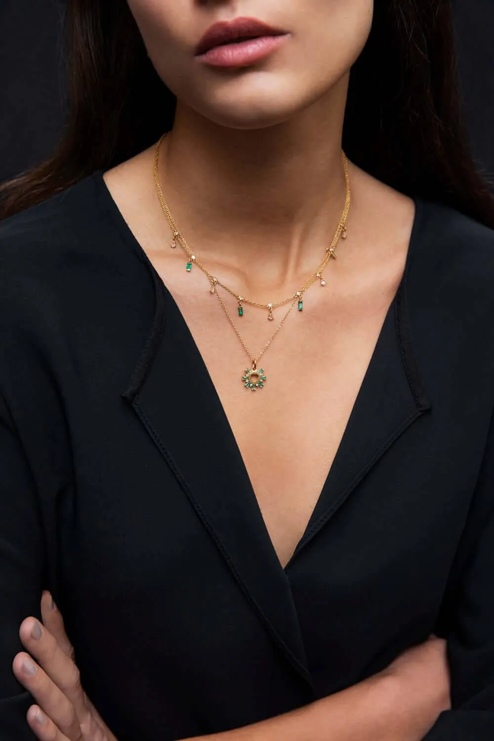 Heartburst Emerald Pendant
