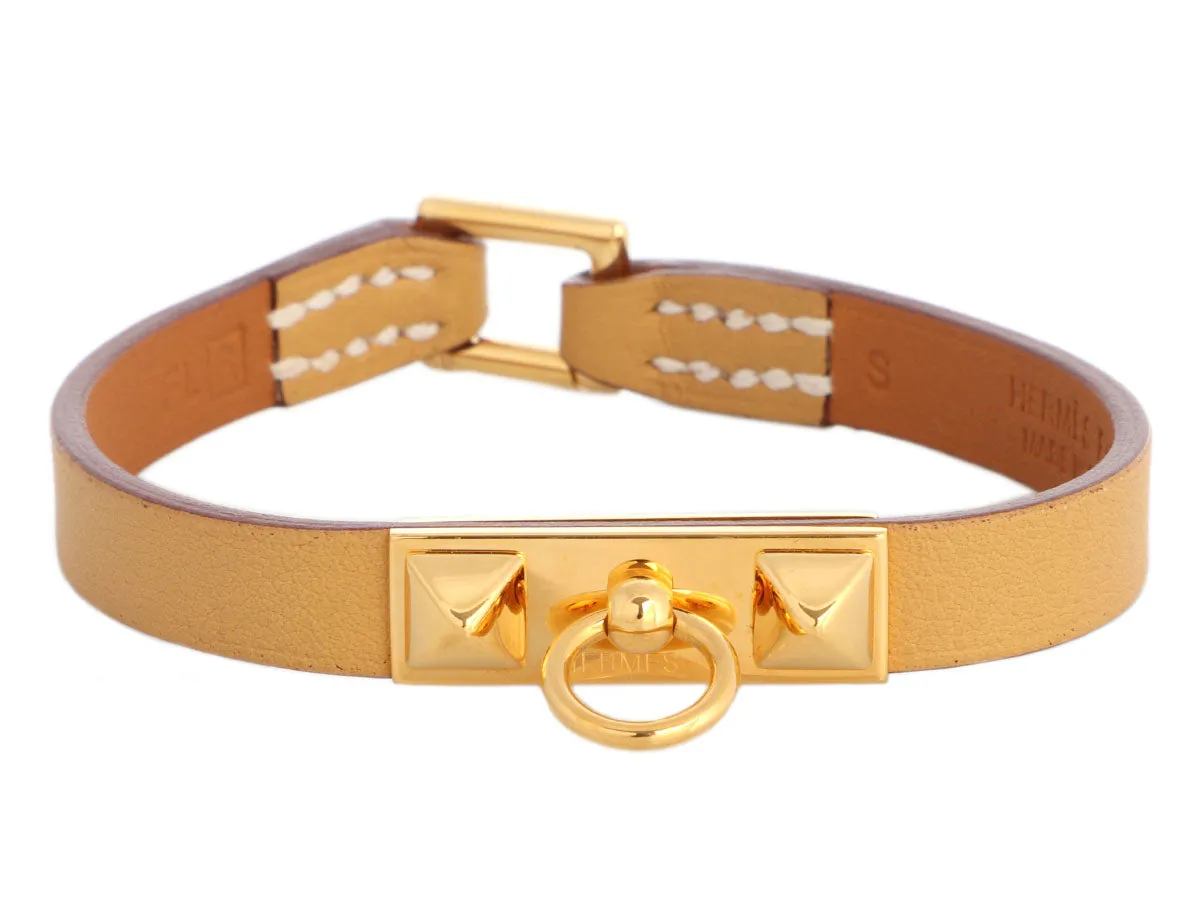 Hermès Yellow Swift Micro Rivale Bracelet
