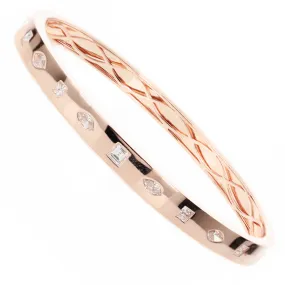 Hinged Bangle with Fancy Shaped Diamonds
