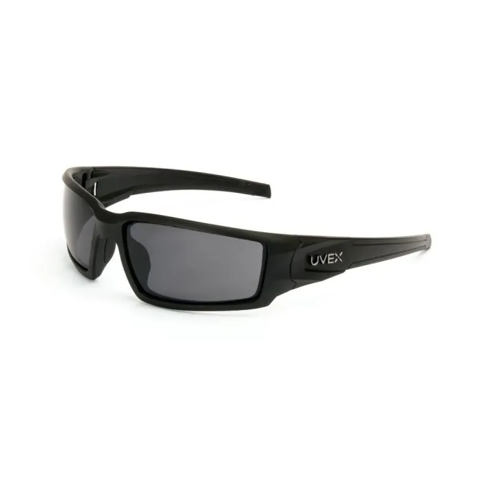 Honeywell Uvex S2941HS Hypershock Matte Black Safety Glasses with Gray Hydroshield Anti-Fog Coating Lens, One Size, Box of 10