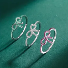 Hot-selling supply micro-paved zircon bow fashion design light luxury style women's index finger ring