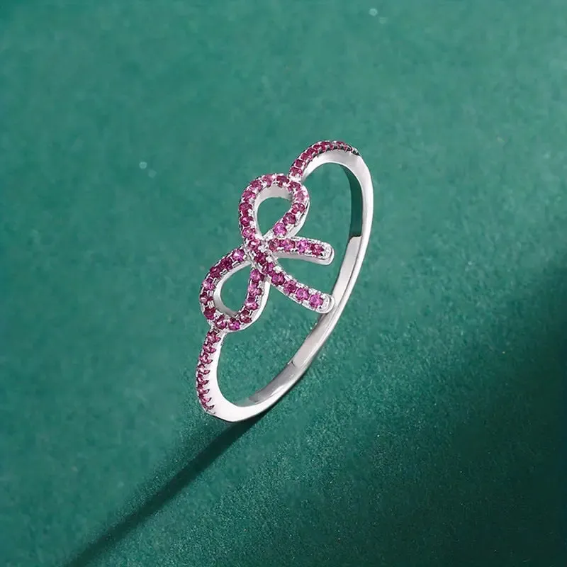 Hot-selling supply micro-paved zircon bow fashion design light luxury style women's index finger ring