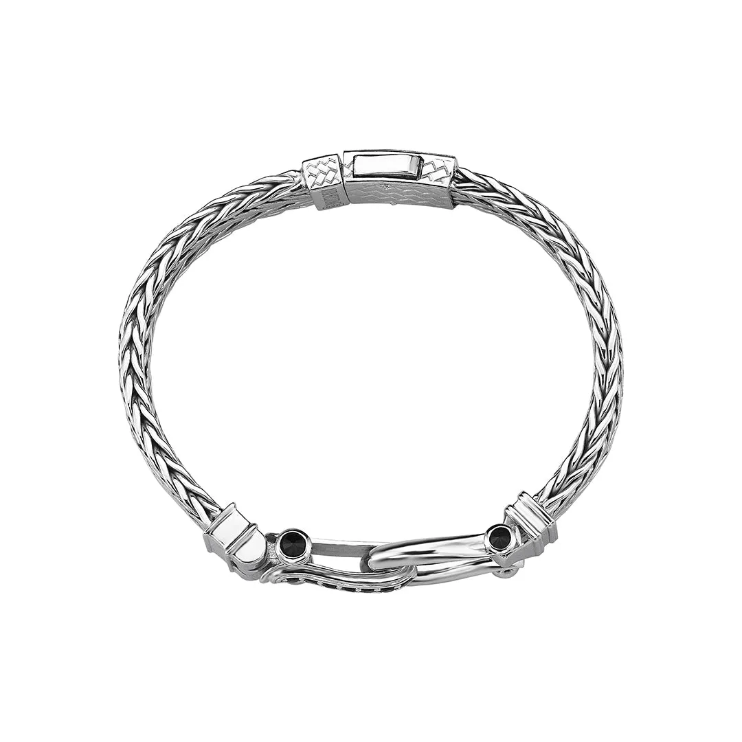 Iconic Woven Bangle in Silver