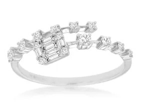 Illusion Set Diamond Bypass Ring
