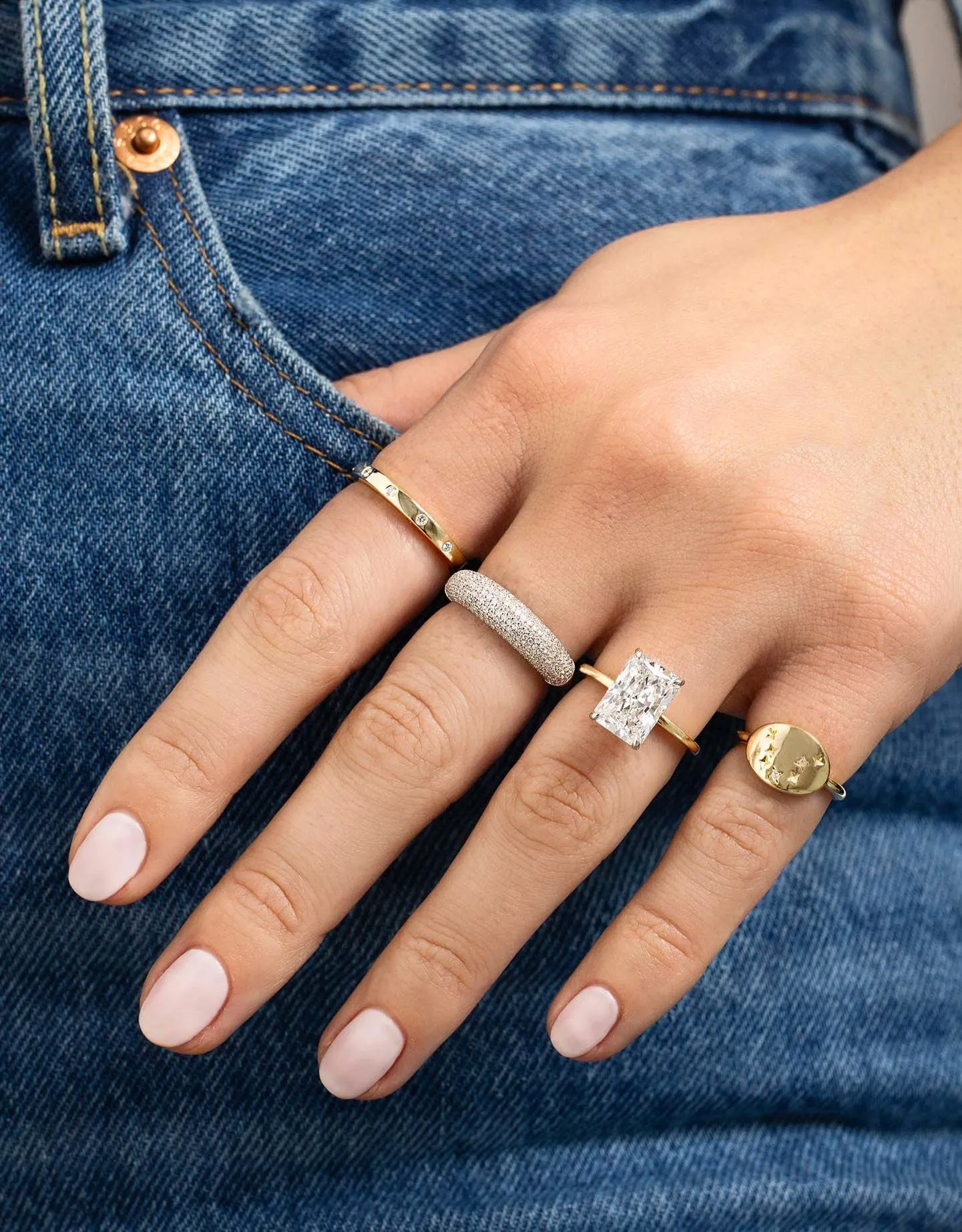 Inlay Diamond Ring