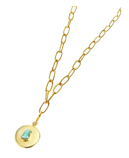 Iris Basic Chain Collection Colombian Raw Emerald & 24k Gold Plated Chain