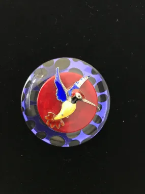 Italian Resin, Bakelite  & Vintage Enamel Hummingbird Magnet