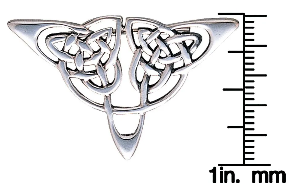 Jewelry Trends Sterling Silver Celtic Triangle Knot Brooch Pin