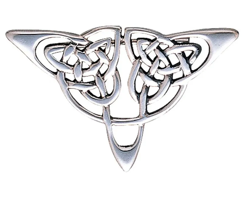 Jewelry Trends Sterling Silver Celtic Triangle Knot Brooch Pin