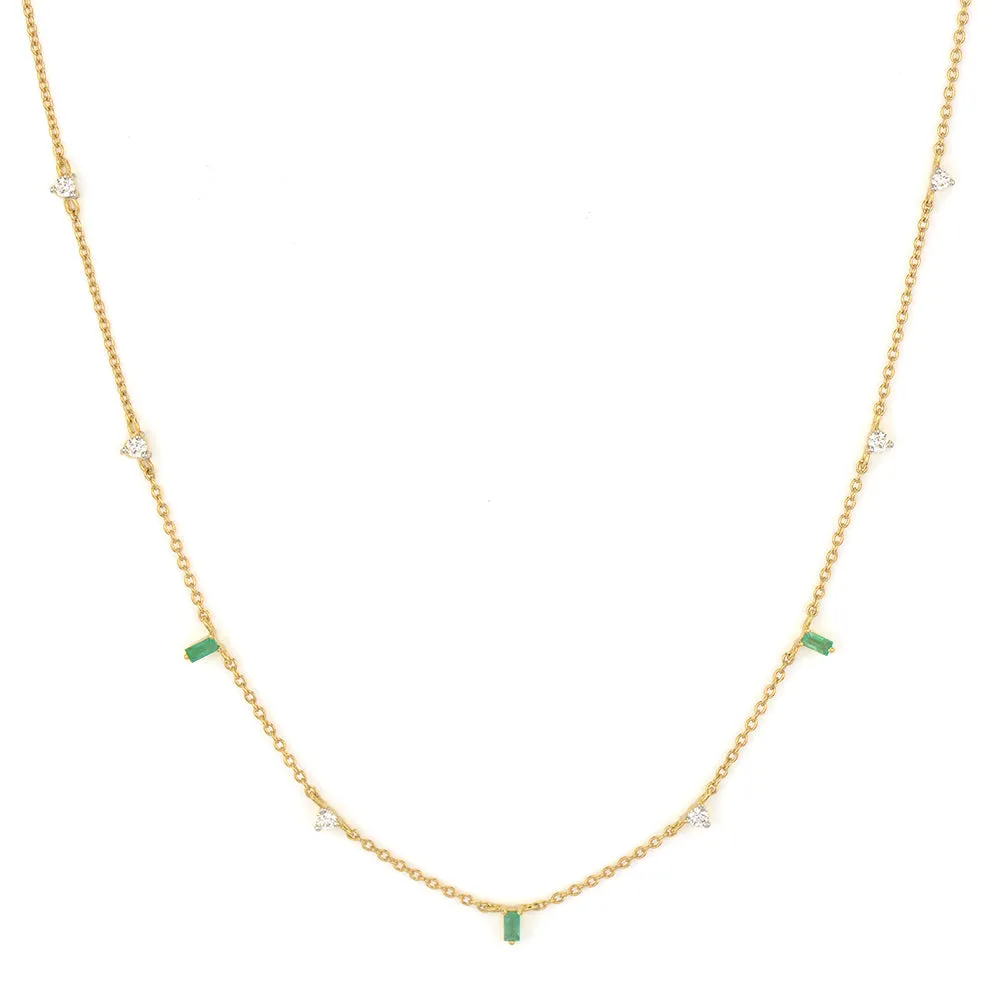 Jude Frances Emerald Floating Cluster Necklace