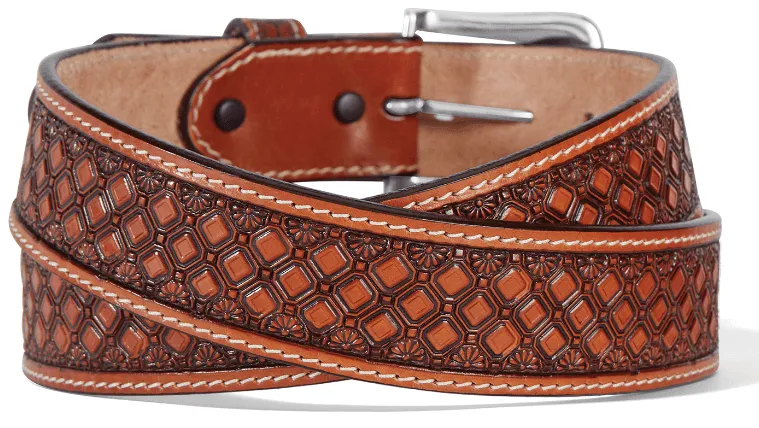Justin Unisex Brown Saddle Creek Western Leather Belt C14104