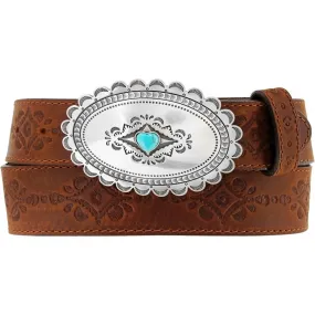 JUSTIN Women's Navajo Heart Belt C21369 Turquoise Heart FW20