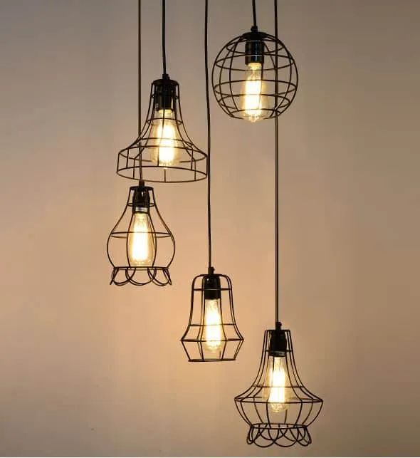 Klemon Metal Wire Cage Hanging Lamp