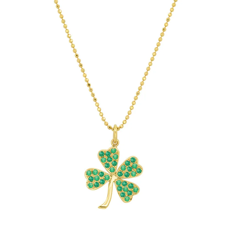 Large Emerald Clover Necklace