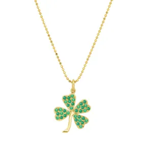 Large Emerald Clover Necklace
