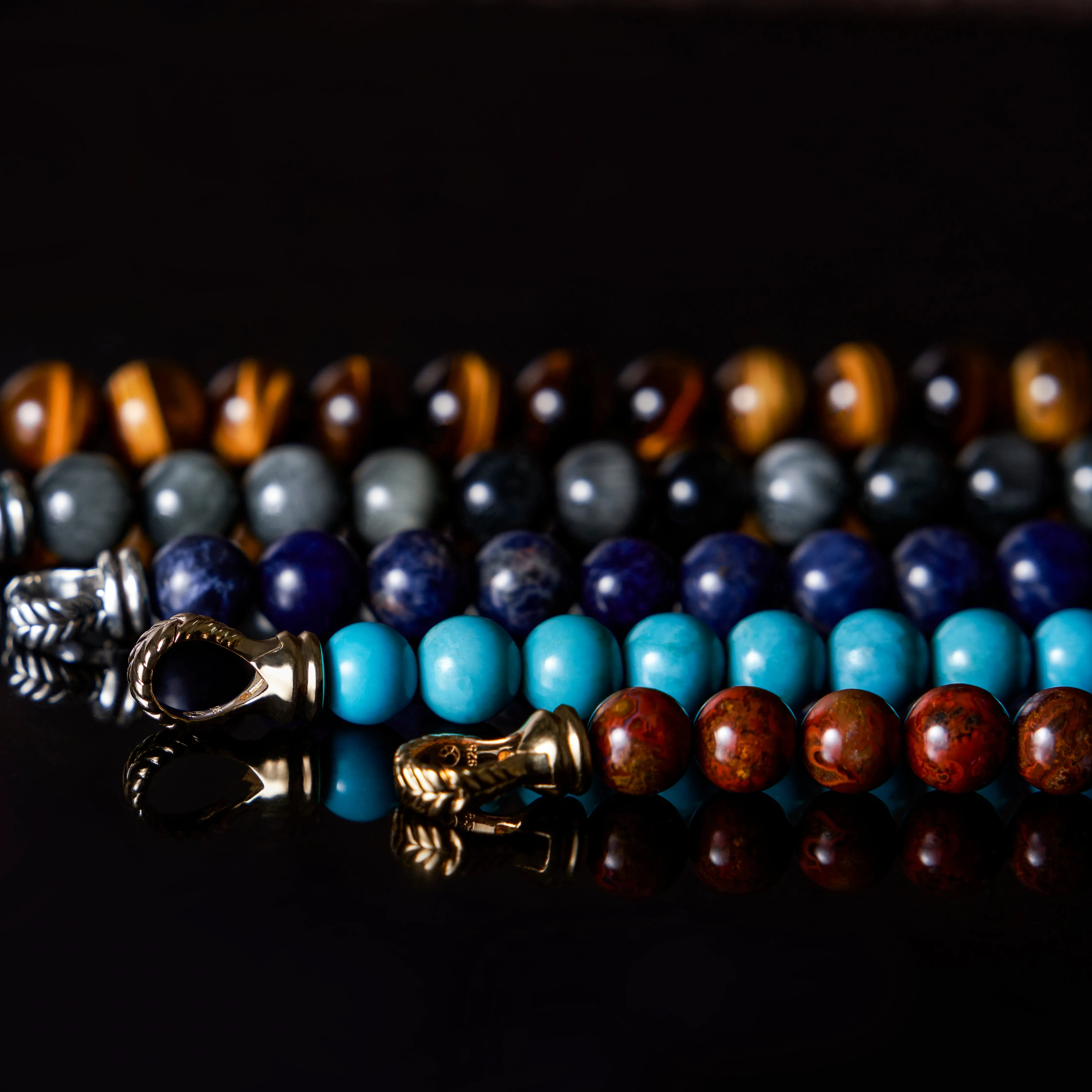 Laurel Silver Turquoise Beaded Bracelet