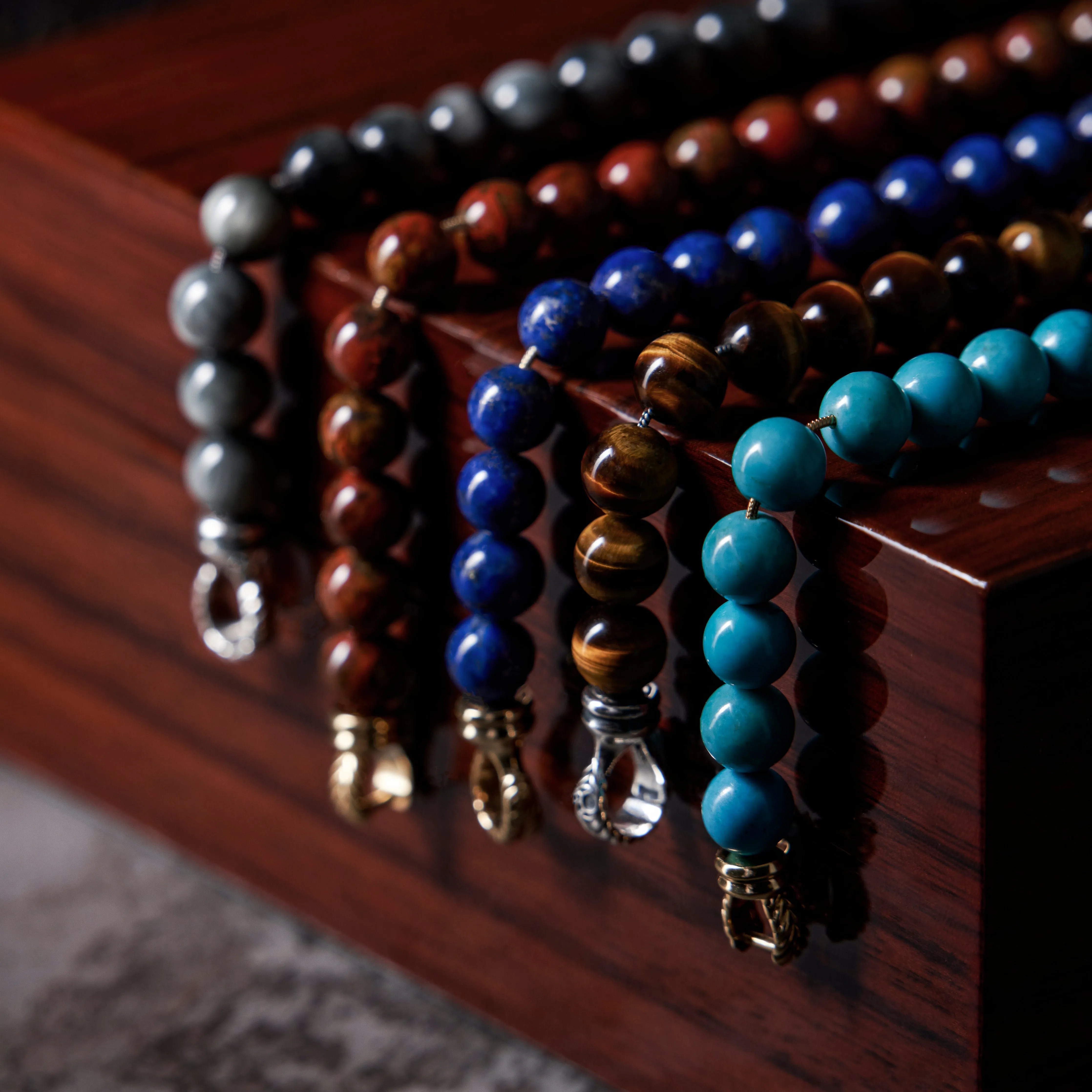 Laurel Silver Turquoise Beaded Bracelet