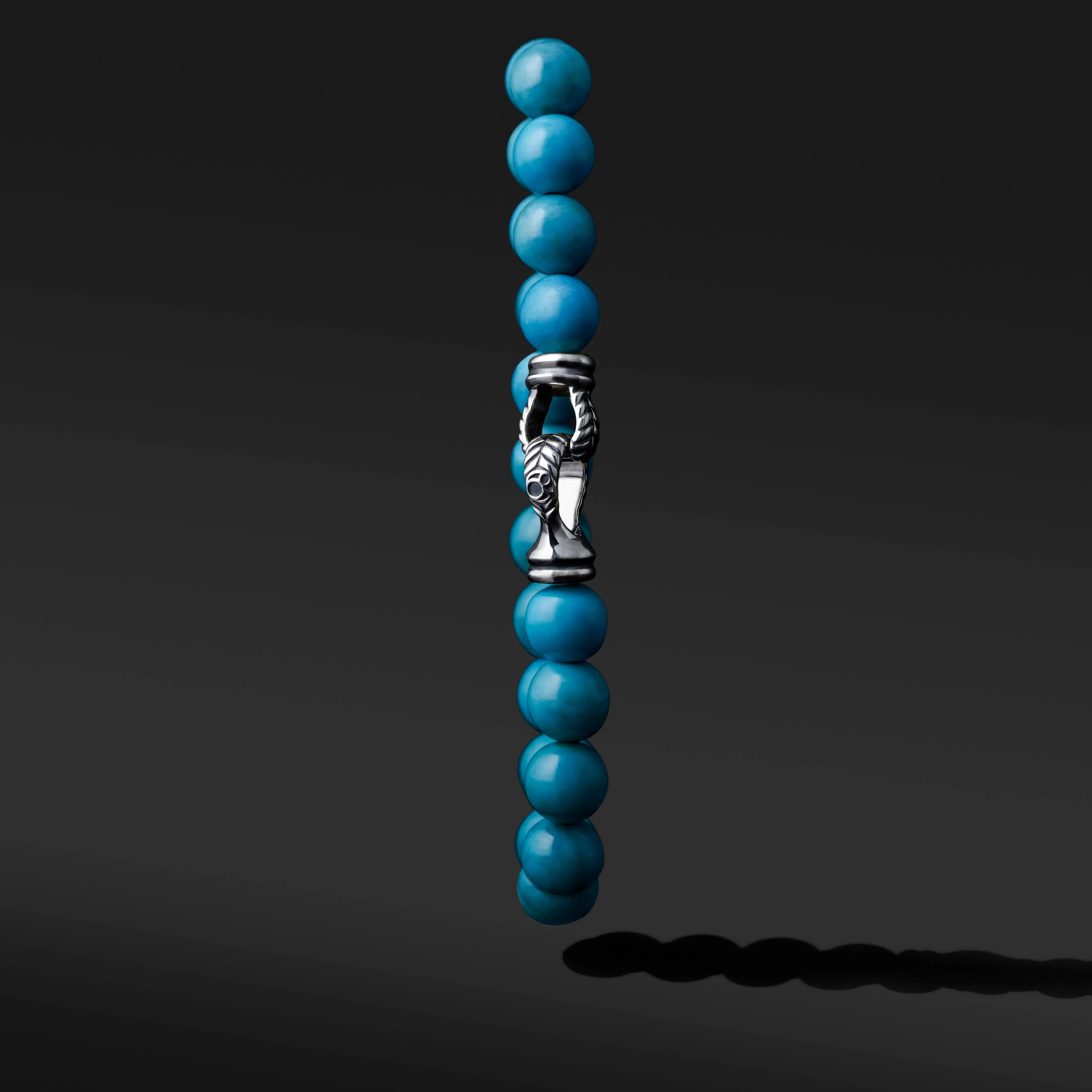 Laurel Silver Turquoise Beaded Bracelet
