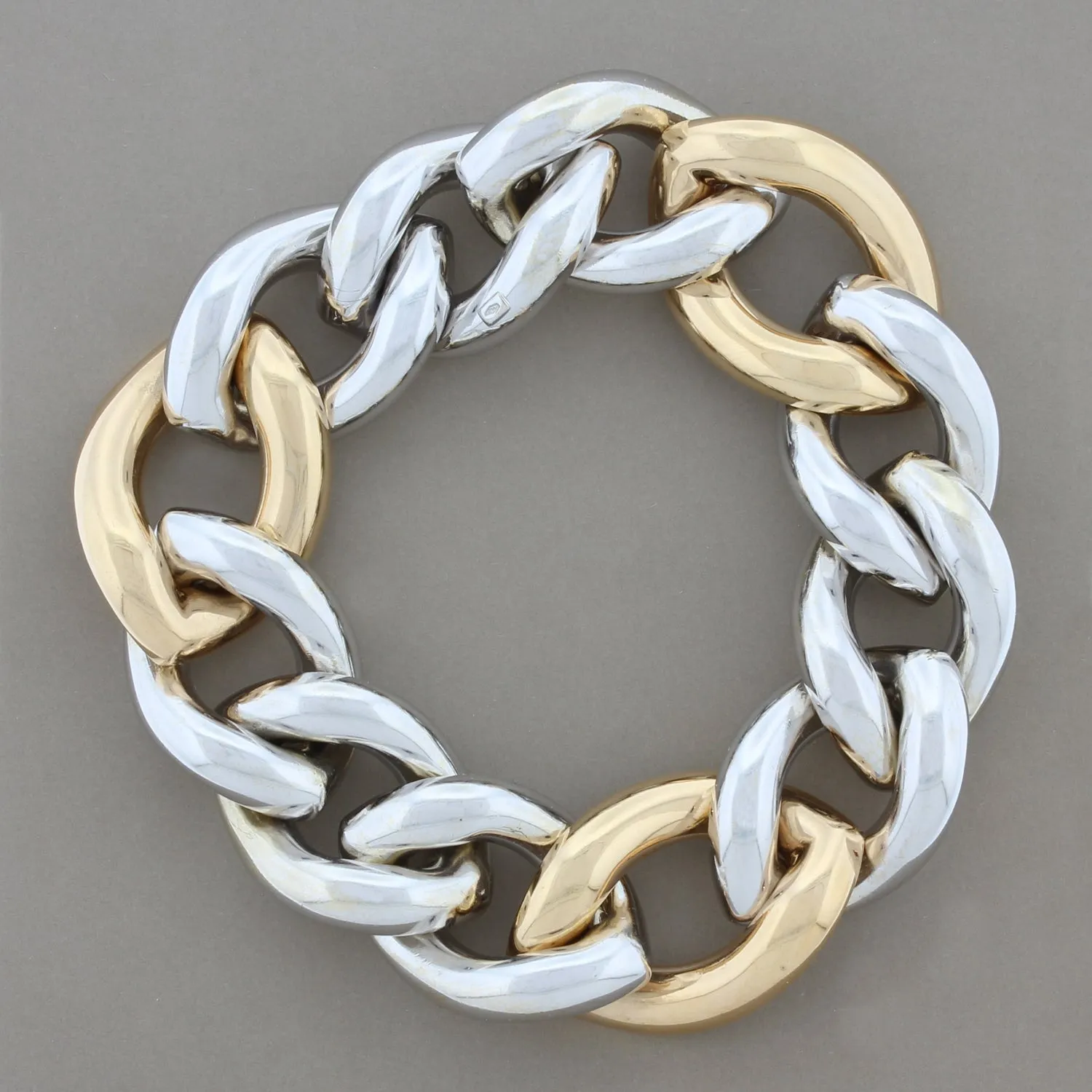 Magnificent Diamond Two-Tone Gold Link Bracelet