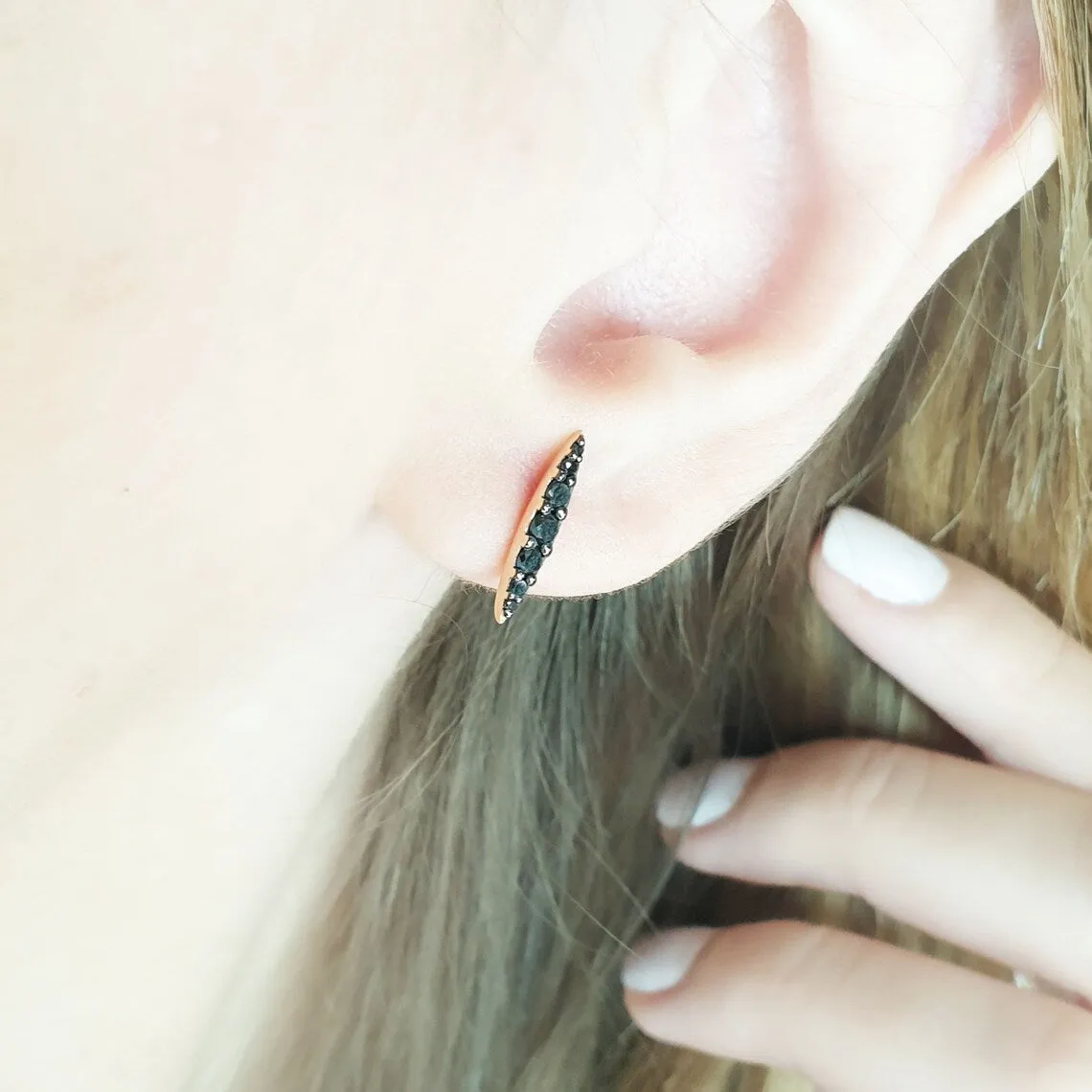 Marquise Black Diamond Earrings