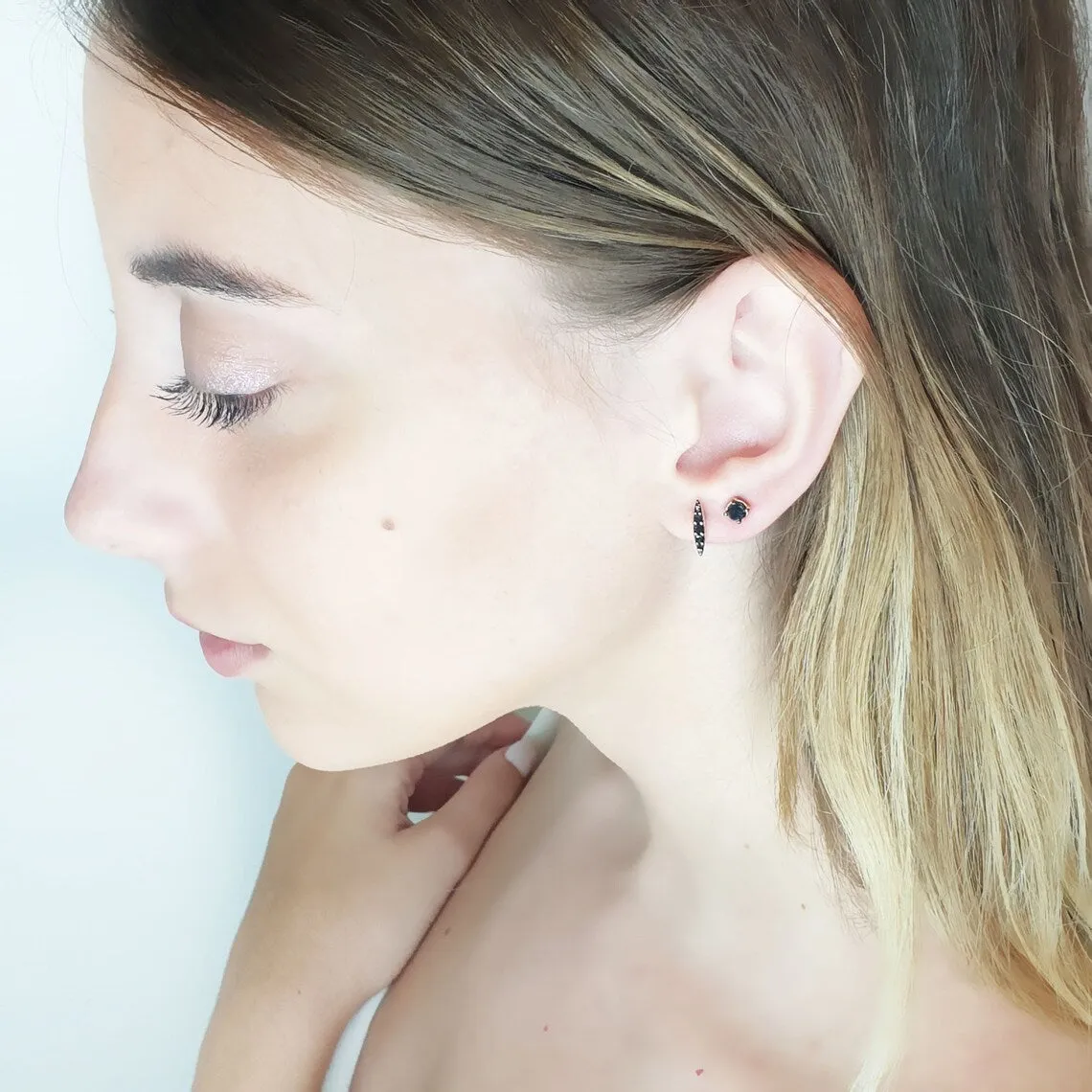 Marquise Black Diamond Earrings