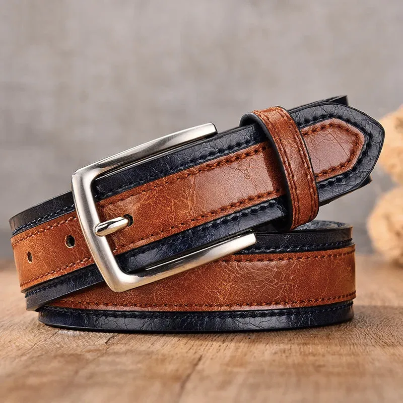 Men Leather Belt For Jeans Luxury Strap Western Designer Male Waist Trouser Belts Fashion Classic Vintage Pin Buckle
