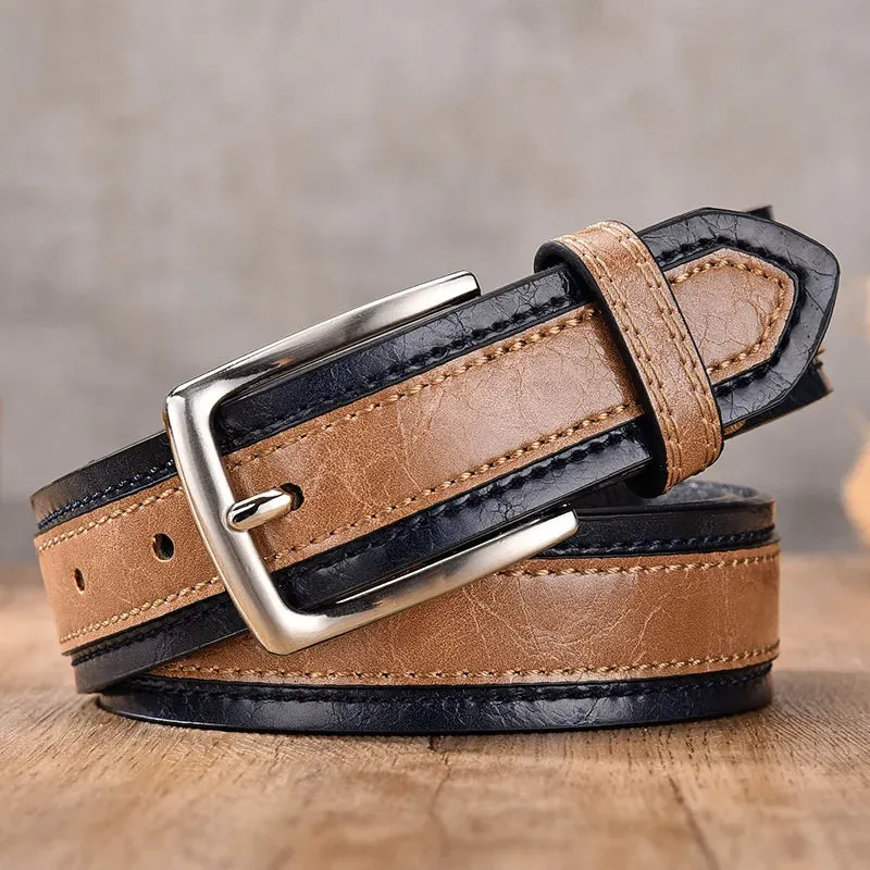 Men Leather Belt For Jeans Luxury Strap Western Designer Male Waist Trouser Belts Fashion Classic Vintage Pin Buckle