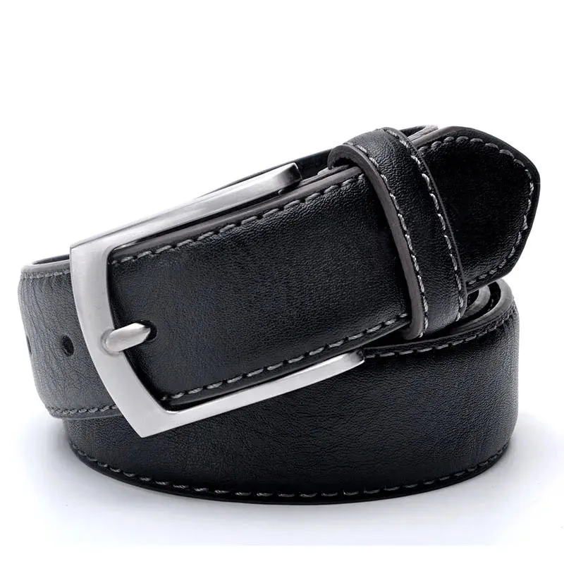 Men Leather Belt For Jeans Luxury Strap Western Designer Male Waist Trouser Belts Fashion Classic Vintage Pin Buckle