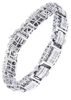 Mens Diamond Bracelet White Gold| 5.66 Carats| 54.41 Grams