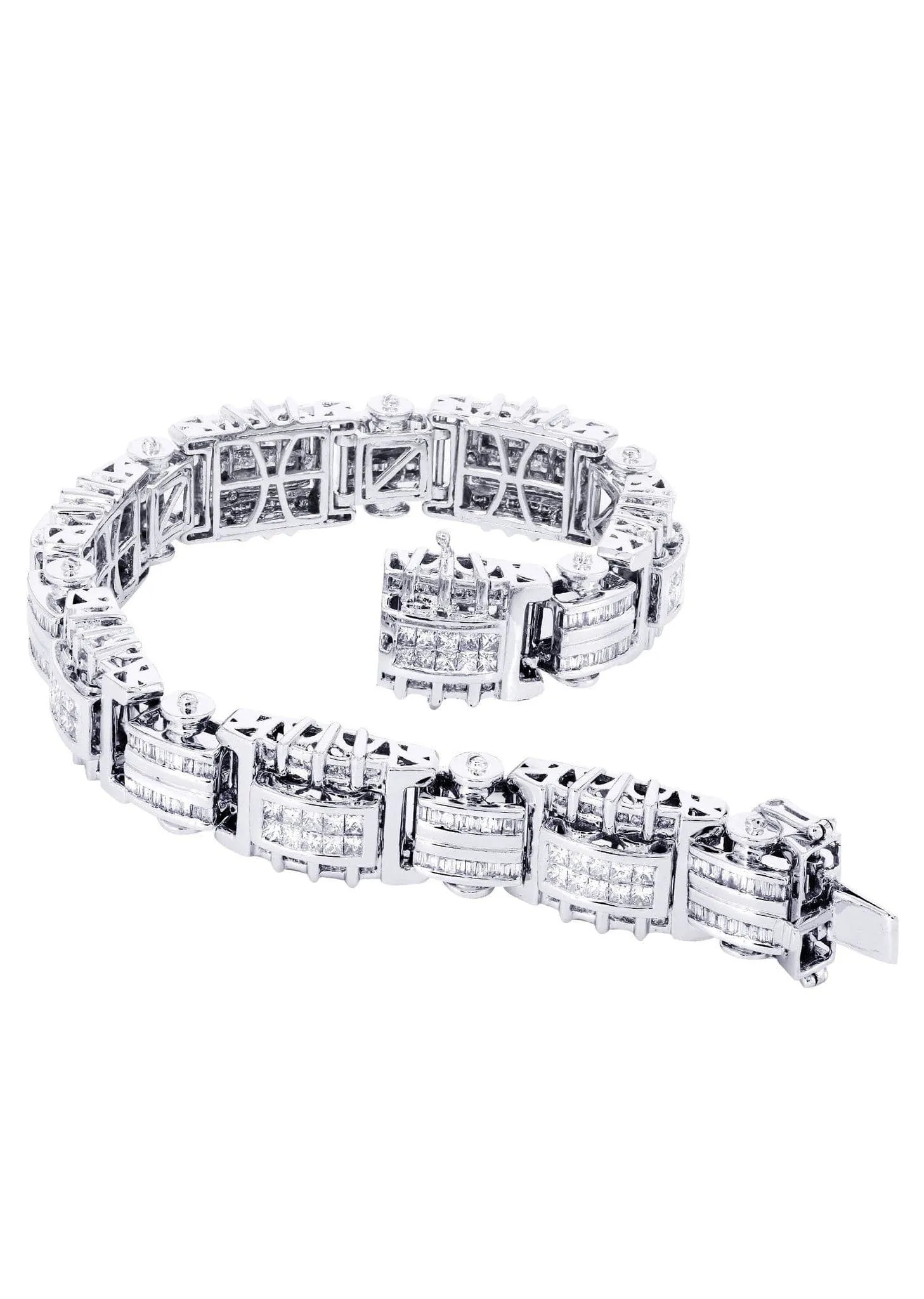 Mens Diamond Bracelet White Gold| 5.66 Carats| 54.41 Grams